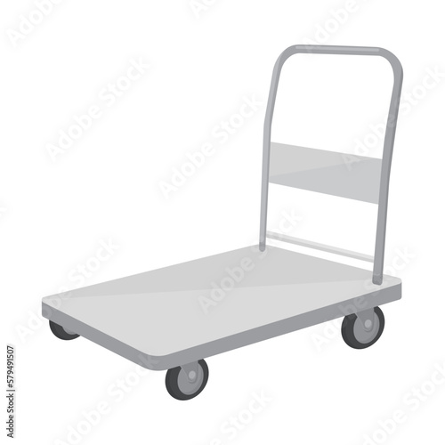Foldable platform trolley vector illustration on white background. Foldable platform trolley for office, workshops, schools, grocery store, garden, home and more. Trolley can carry many items.
