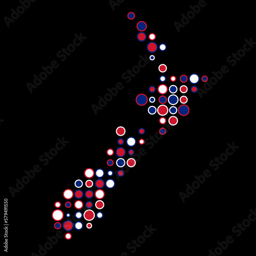 New zealand Silhouette Pixelated pattern map illustration