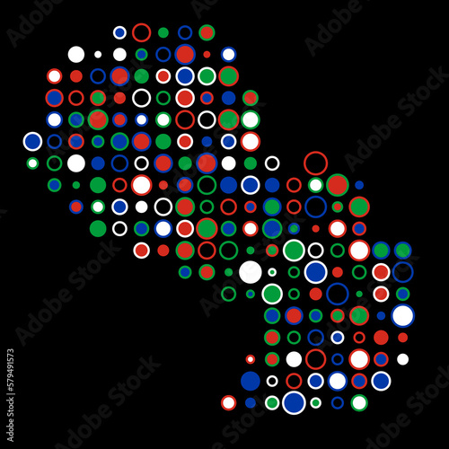 Paraguay Silhouette Pixelated pattern map illustration