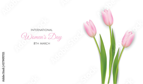 International Women's Day background. Greeting card. Vector illustration.