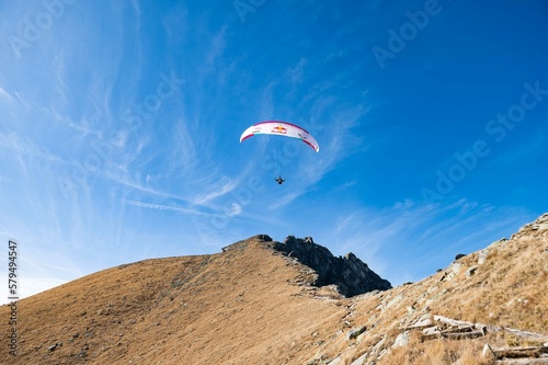 paraglider over the mountains