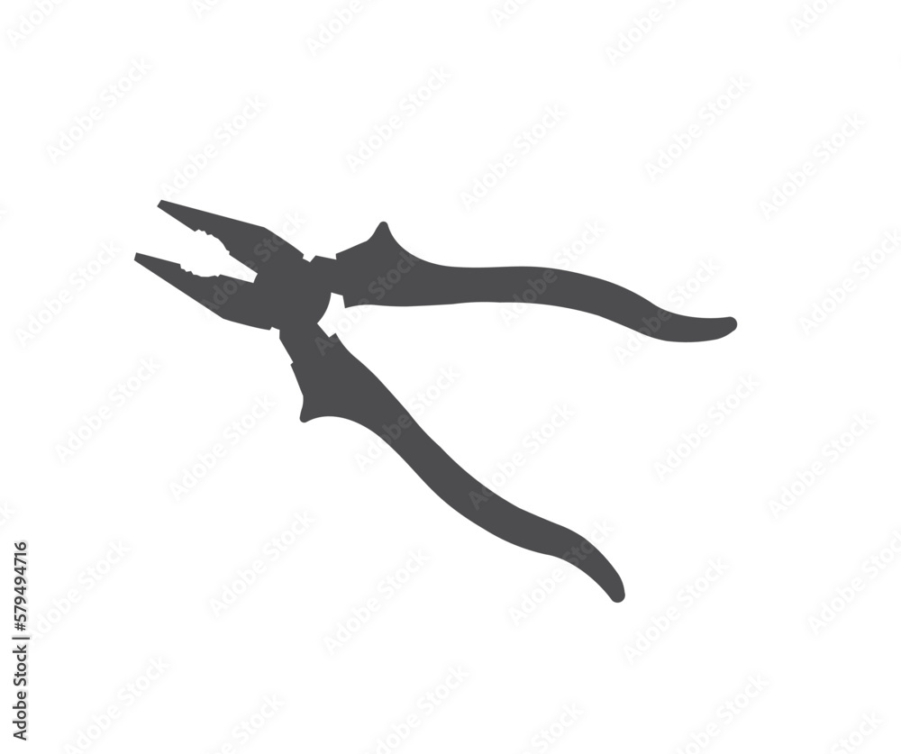 Pliers silhouette. Pliers icon. Diy tool for building improvement and construction, repair and service, maintenance work of builders, handyman and engineer equipment vector design and illustration.
Pliers silhouette. Pliers icon. Diy tool for building improvement and construction, repair and service, maintenance work of builders, handyman and engineer equipment vector design and illustration.