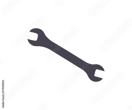 Wrench icon. Wrench or spanner repair tool silhouette. Diy tool for building improvement and construction  maintenance work of builders  handyman and engineer equipment vector design and illustration.