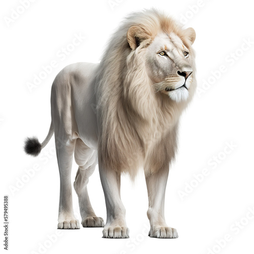 white lion isolate on background