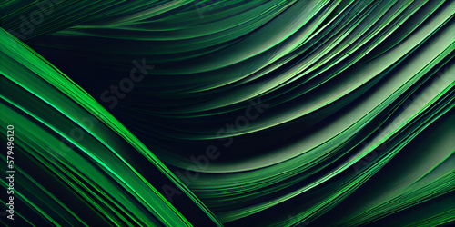 Abstract background with green wavy lines,Generative AI