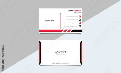 Clean and minimal business card template. Vector design layout.