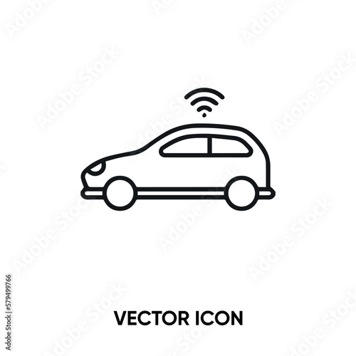 Smart car vector icon . Modern, simple flat vector illustration for website or mobile app.Car symbol, logo illustration. Pixel perfect vector graphics	