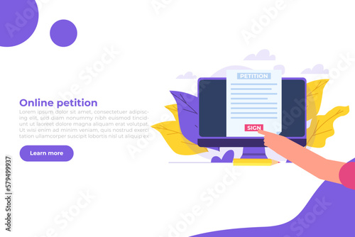 An appeal document or form. Petition online concept. Vector illustration