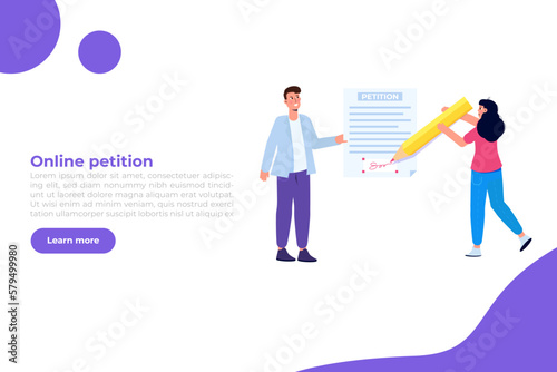 An appeal document or form. Petition online concept. Vector illustration