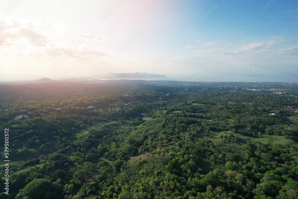 Panorama of Managua Nicaragua  aerial view