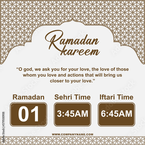 Ramadan Mubarak sehri and iftari time