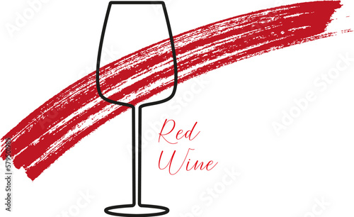 glass with red wine
