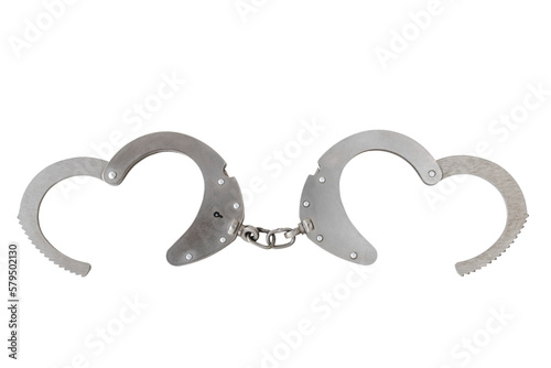 Fotografia opened handcuffs in the form of hearts, cut out