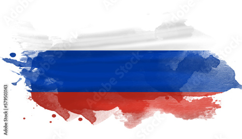 Russia flag abstract watercolor shape. Flag of the Russian Federation. Illustration of the Russian flag.