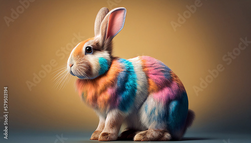 Colorful bunny, rabbit, easter bunny