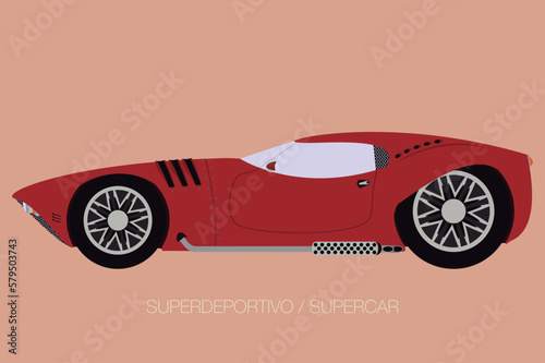 supercar flat design, fully editable