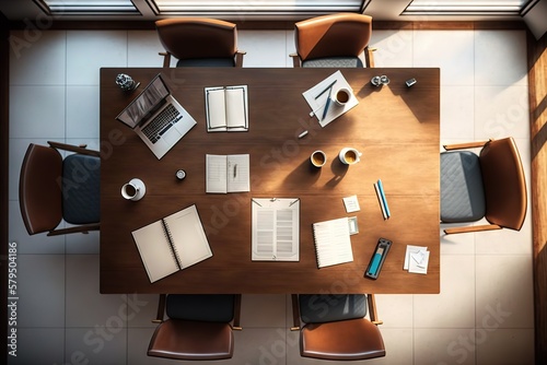 Modern meeting room, generative ai