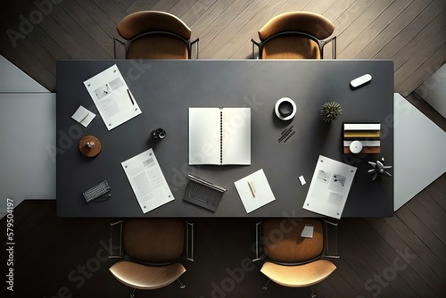 Modern meeting room, generative ai
