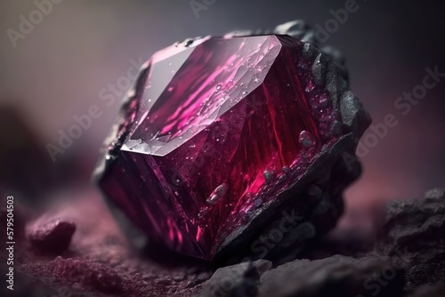 Gemstone, ore, mine, diamond, gold, tourmaline, ruby, generative ai