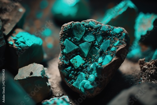 Gemstone, ore, mine, diamond, gold, tourmaline, ruby, generative ai