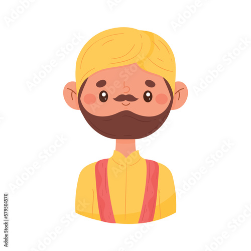 indian man wearing yellow turban