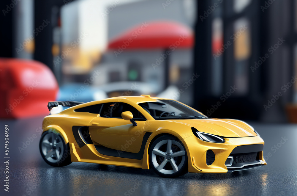 Toy car. Small modern automobile. Generative AI. Toy car. Small modern automobile. Generative AI.