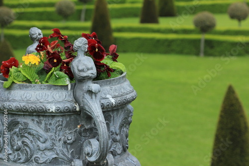 Photography Close up of lead vase with figurines of females at the Royal Hospital Kilmainham