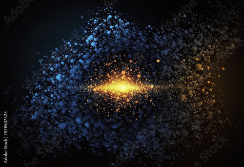 Ai-Generated Mystical Fantasy: A Vibrant, Glowing Universe of Dark Blue Particles