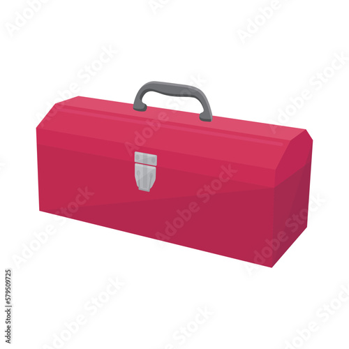 Toolbox vector illustration on white background. Toolbox optimize your storage and keep tools secure. Iron material toolbox keep your tools clean and tidy.