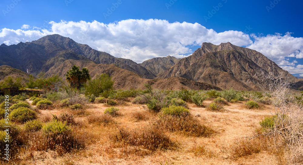 Panoramic view of Anza-Borrego Desert mountains, Colorado Desert, Southern California, USA. 