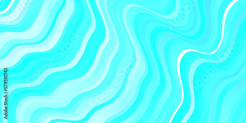 Light Blue  Green vector background with curved lines.