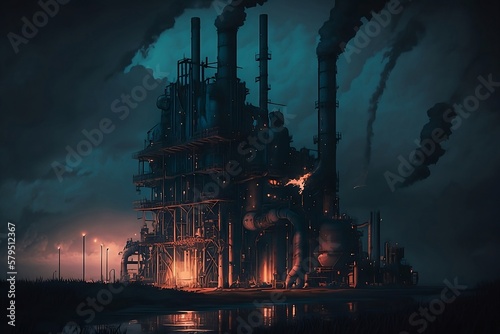 Oil gas industry business, fuel, economy, concept. Generative Ai 