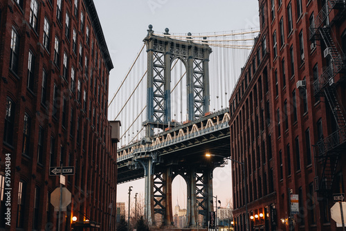 Dumbo with Manhattan bridge at Brooklyn New York