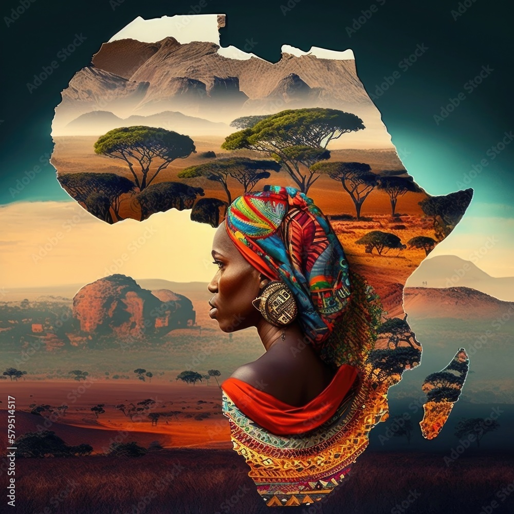 Discover the Vibrant Beauty of Africa Through Stunning 3D Imagery - obrazy, fototapety, plakaty 