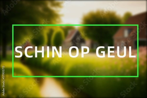 Schin op Geul: Der Ortsname der niederländischen Stadt Schin op Geul in der Region Limburg vor einem Foto photo