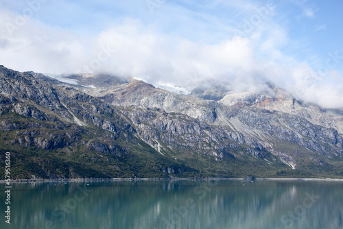Glacier Bay National Park Mountain Range With Clouds