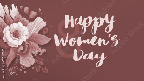 March 8 banner celebrating International Women's Day.(Generative AI)