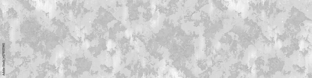 Grey putty texture. White textured wall putty. Rough concrete wall. Panorama format.