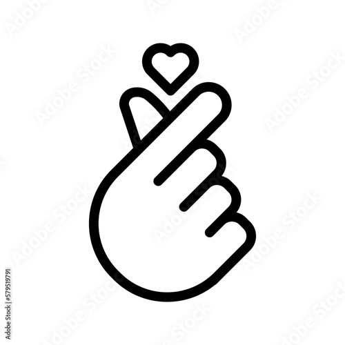 Heart finger icon. sign for mobile concept and web design. vector illustration