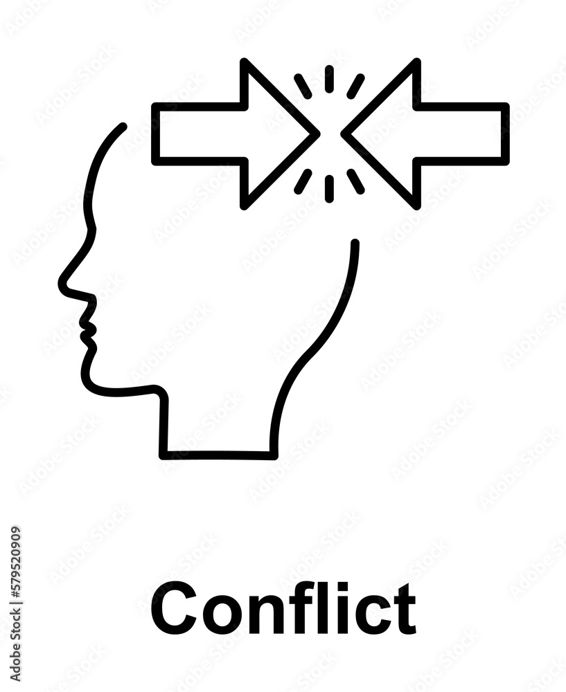 Angry, arrows, head icon illustration design art Angry, arrows, head icon illustration design art