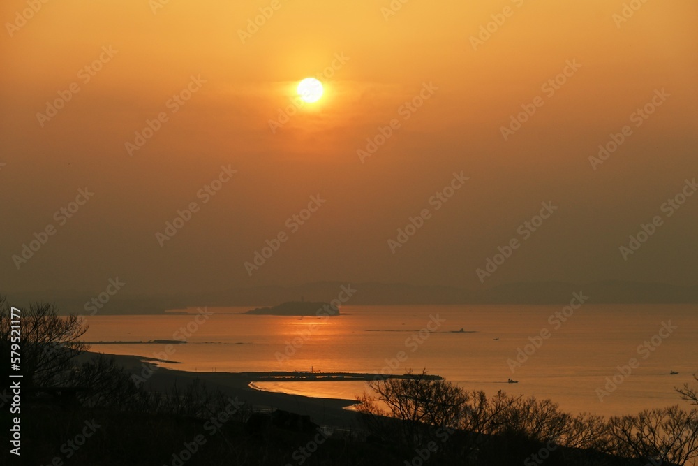 A breathtaking view of a beautiful sunrise. Natural background material.