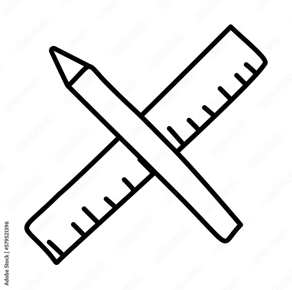 pencil and ruler sketch icon illustration design art pencil and ruler sketch icon illustration design art