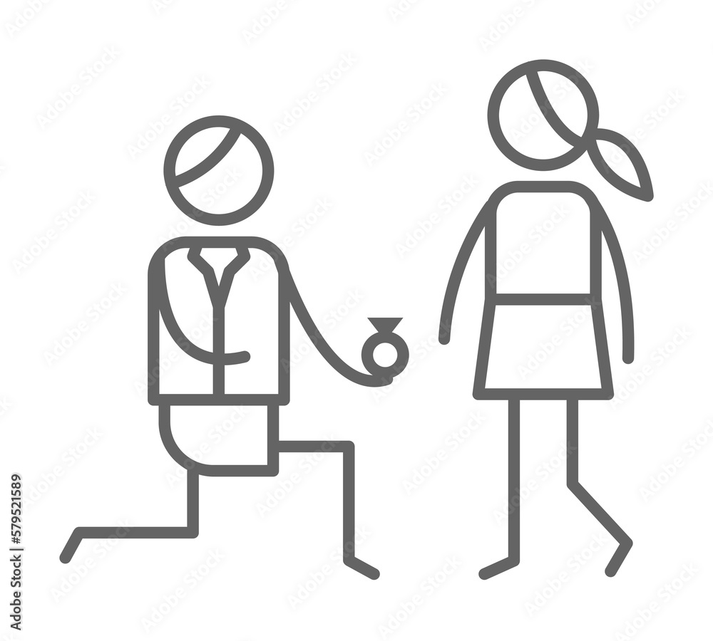Proposal, wedding icon illustration design art Proposal, wedding icon illustration design art