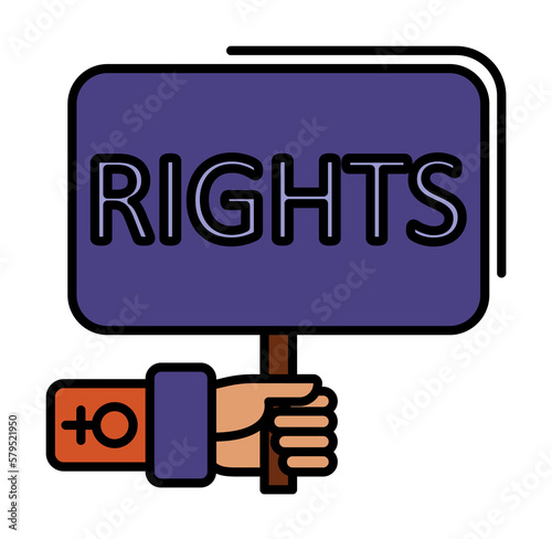 rights, hand, venus, protest icon