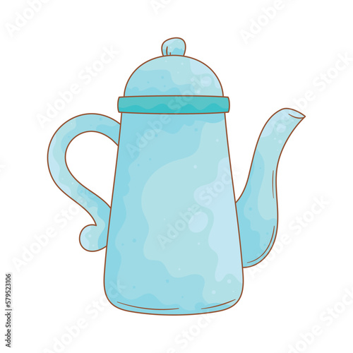 blue teapot utensil