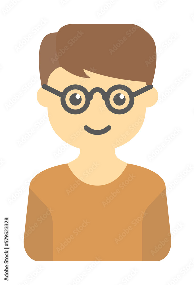 avatar of boy with glasses colored icon avatar of boy with glasses colored icon