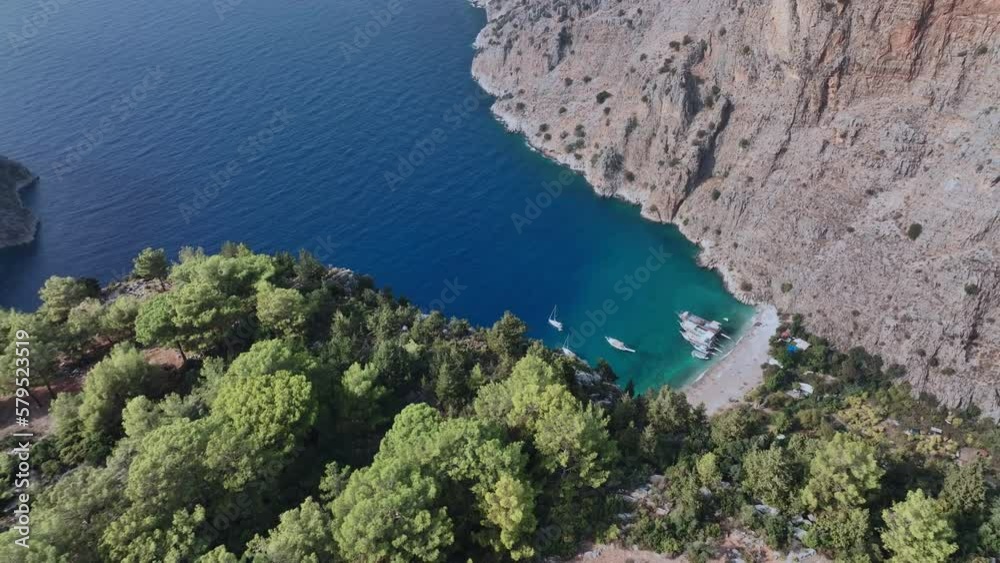 Butterfly Valley Beach In Fethiye, Turkey, Aerial View