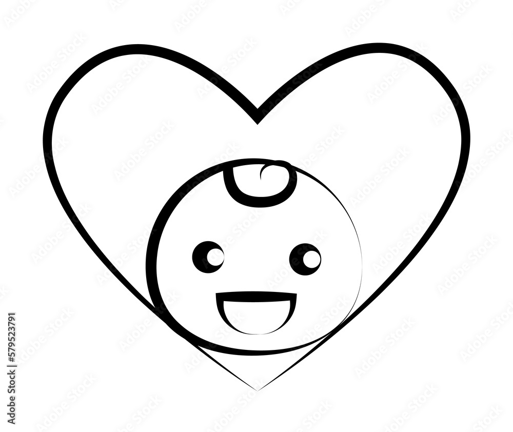Love baby concept line icon illustration design art Love baby concept line icon illustration design art