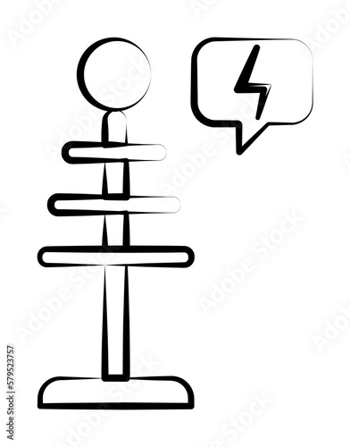 tesla coil icon illustration design art