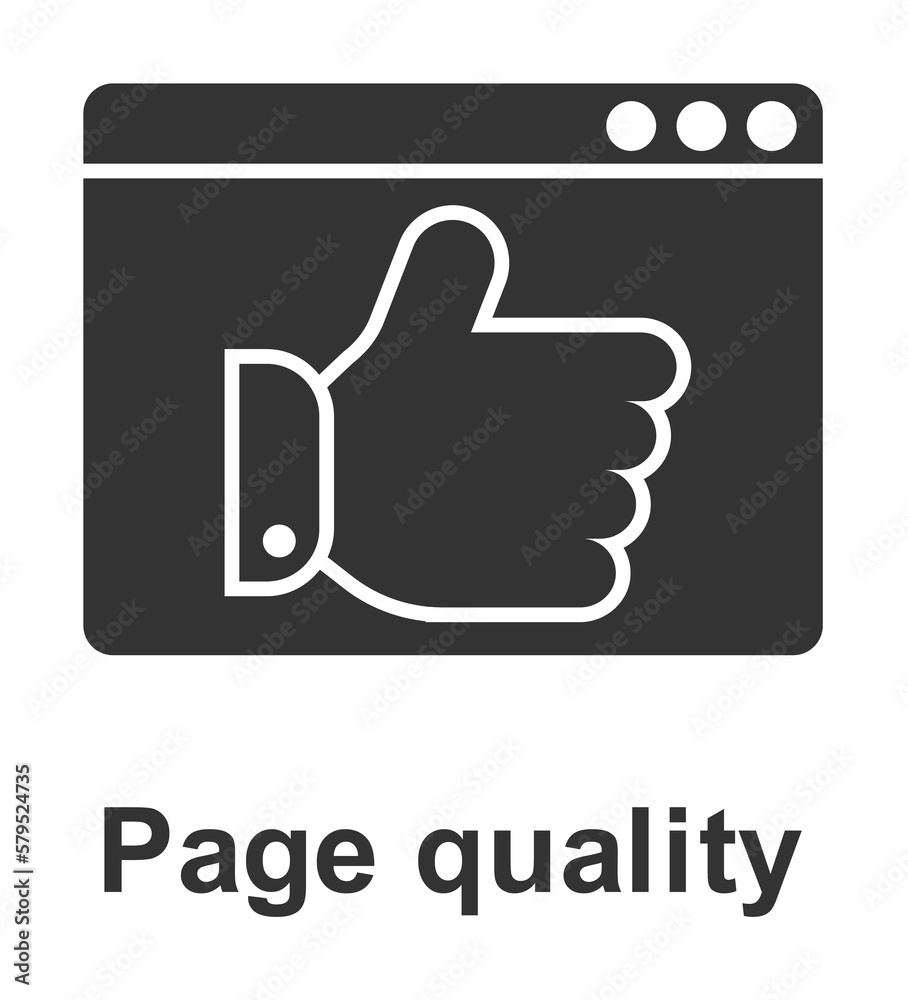 Online marketing, page quality icon Online marketing, page quality icon
